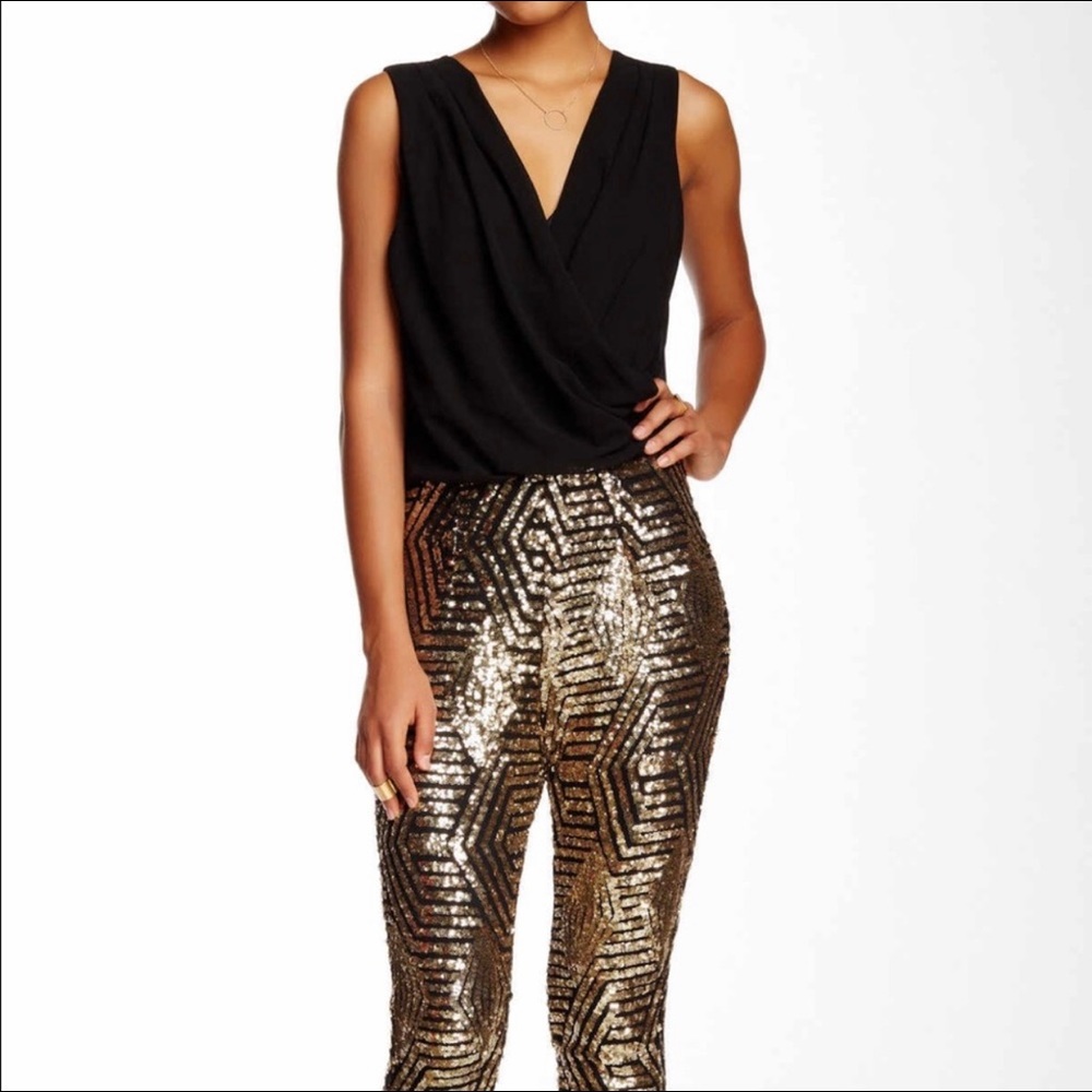 Jumpsuit with sequin bottom